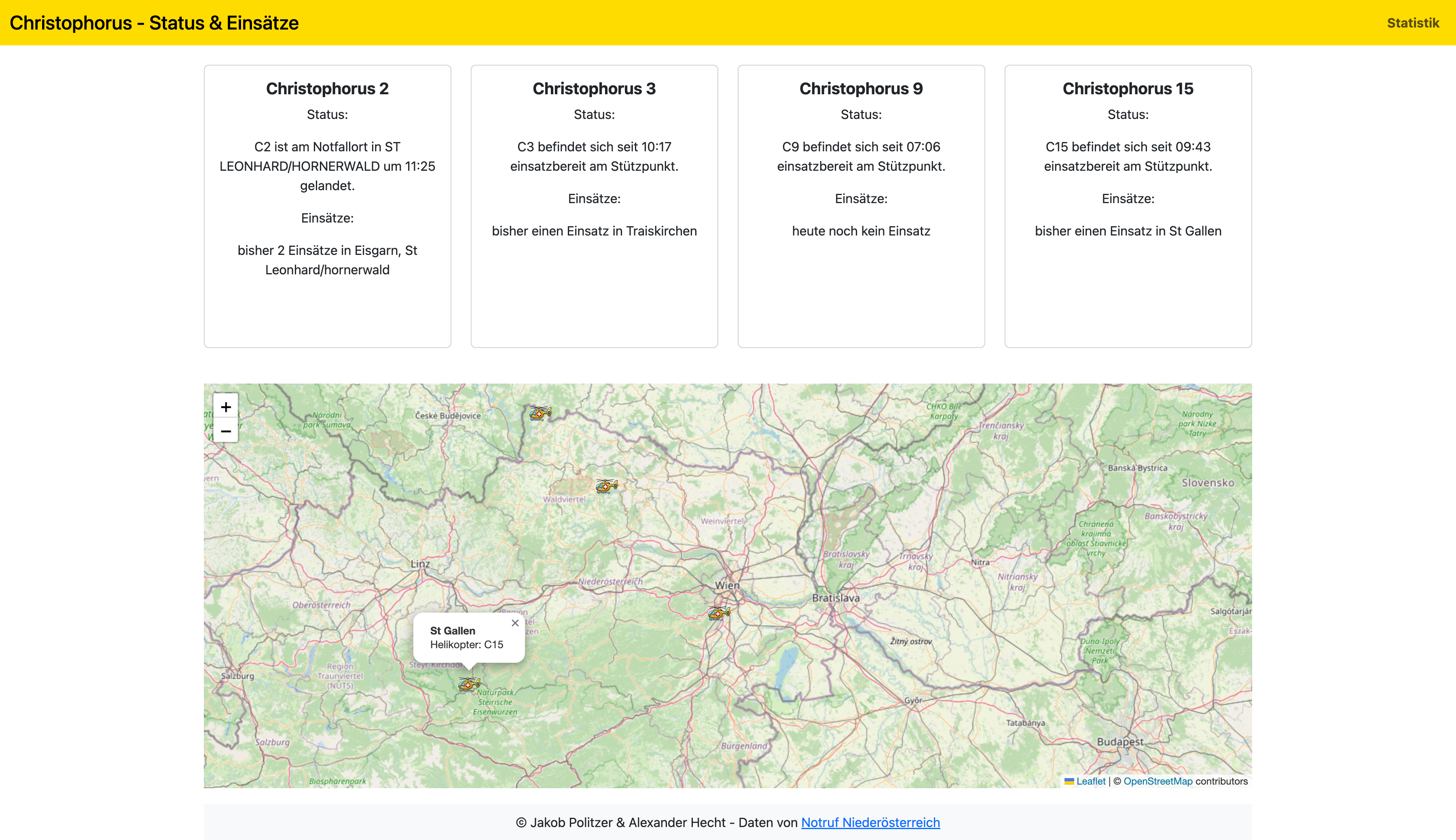 Christophorus Statistik Website